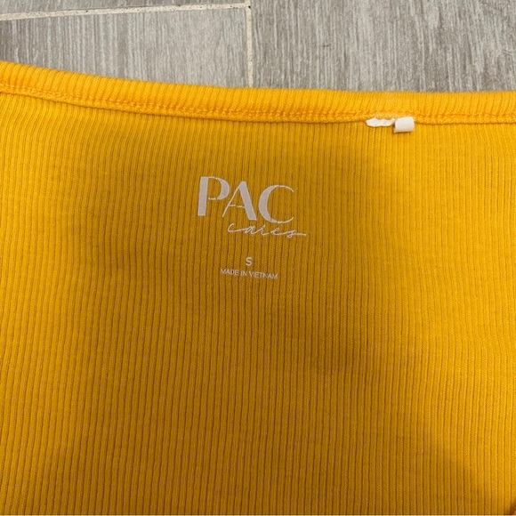 PACSUN YELLOW CROPPED SCRUNCH TOP SIZE US S - Picture 4 of 4